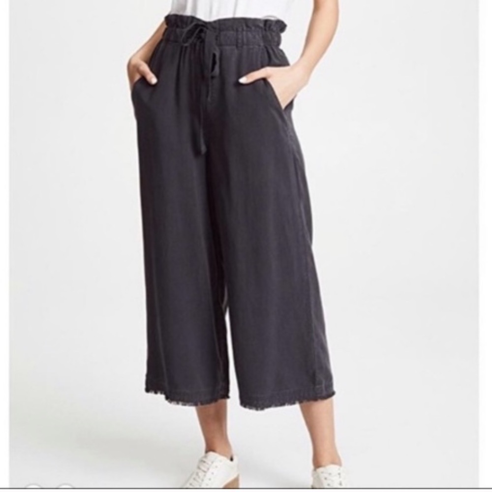 Anthropologie Cloth & Stone Linen Wide Leg Cropped Pants S